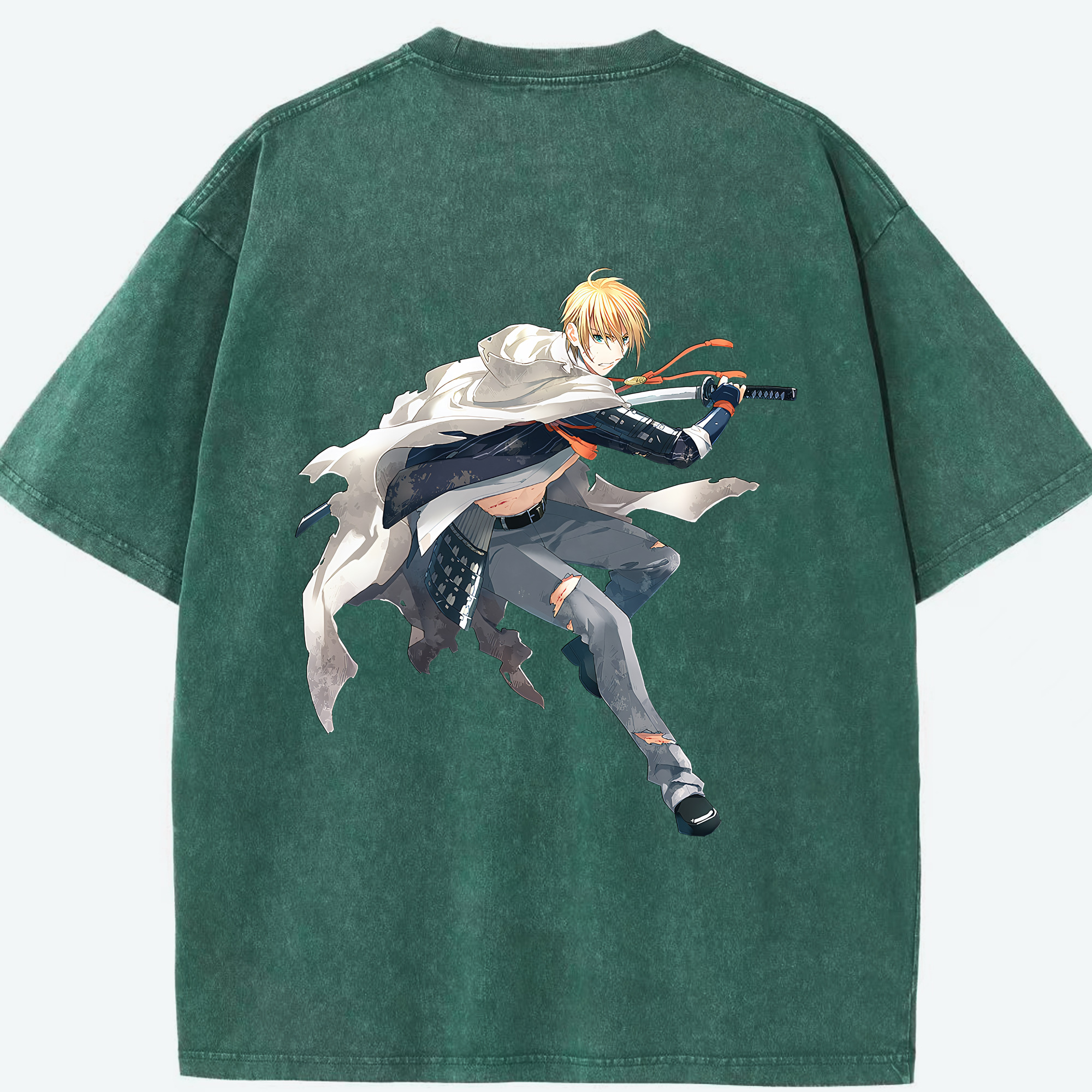 （画像用） 刀剣乱舞 Touken Ranbu 綿100% ヴィンテージ風 半袖Tシャツ（背面プリント）